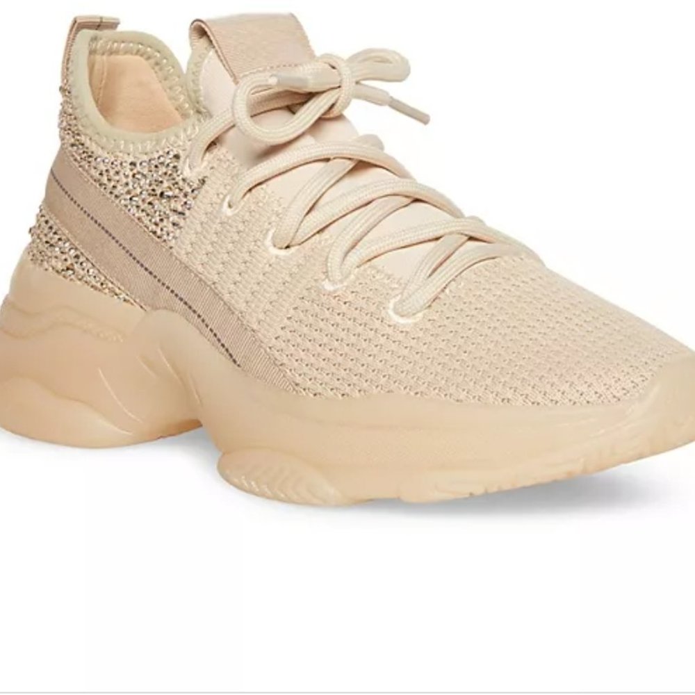 Madden Girl Shimmer Lace-Up Fly Knit Sneaker Blush 10 Women's SHIM01J1